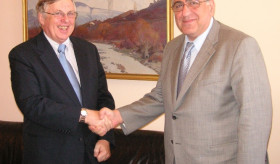 The Deputy Minister of Foreign Affairs of Armenia Arman Kirakossian receives the Ambassador of Canada Ralph Lysyshyn