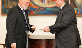 The Ambassador of Israel presents the copies of his credentials to the Minister of Foreign Affairs of Armenia Edward Nalbandian
