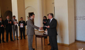 The ceremony of presenting the certificates to the graduating students of the Diplomatic School took place at the Ministry of Foreign Affairs of Armenia