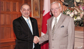 The meeting of Ambassador Yeganian with the president of Canada Senate
