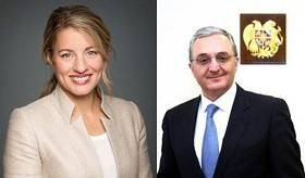 Entretien téléphonique du Ministre des Affaires étrangères d’Arménie, Zohrab Mnatsakanyan avec la Ministre de la Francophonie du Canada, Mélanie Joly
