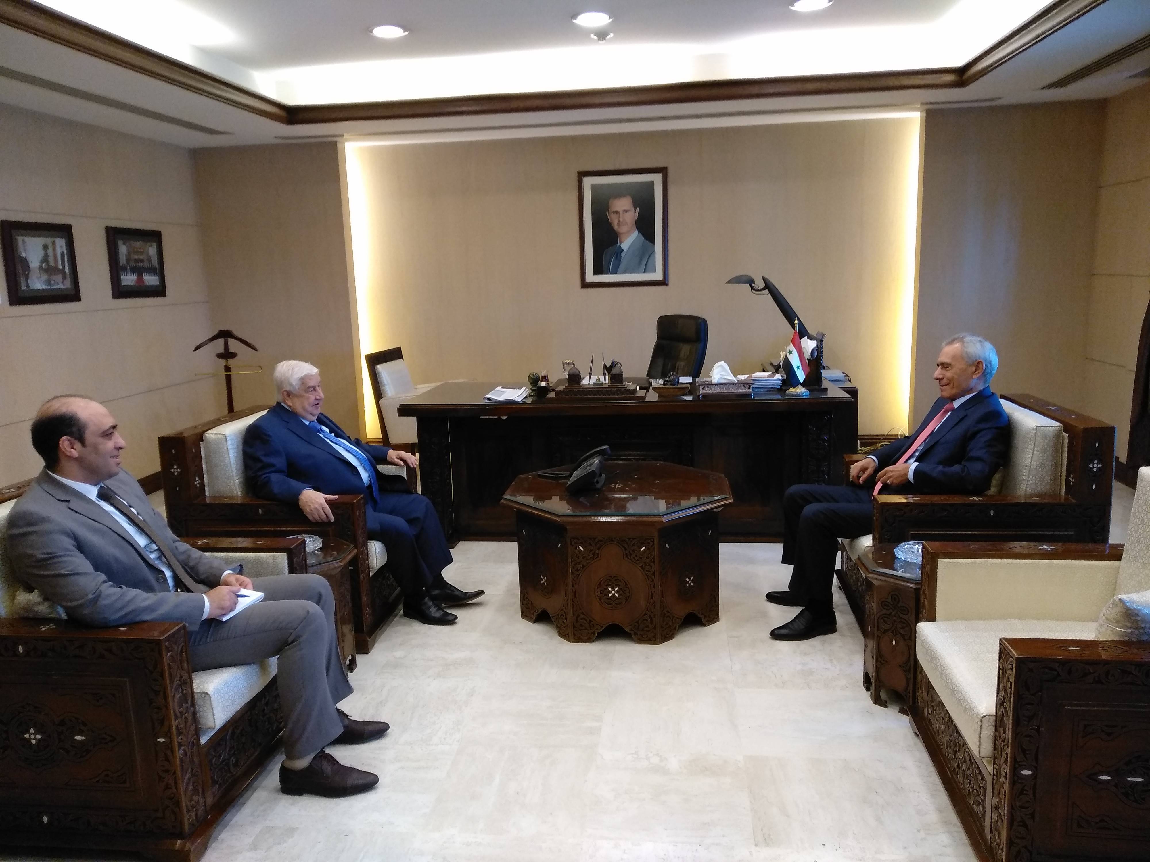 Դեսպան Արշակ Փոլադյանի հանդիպումը Սիրիայի արտգործնախարարի հետ