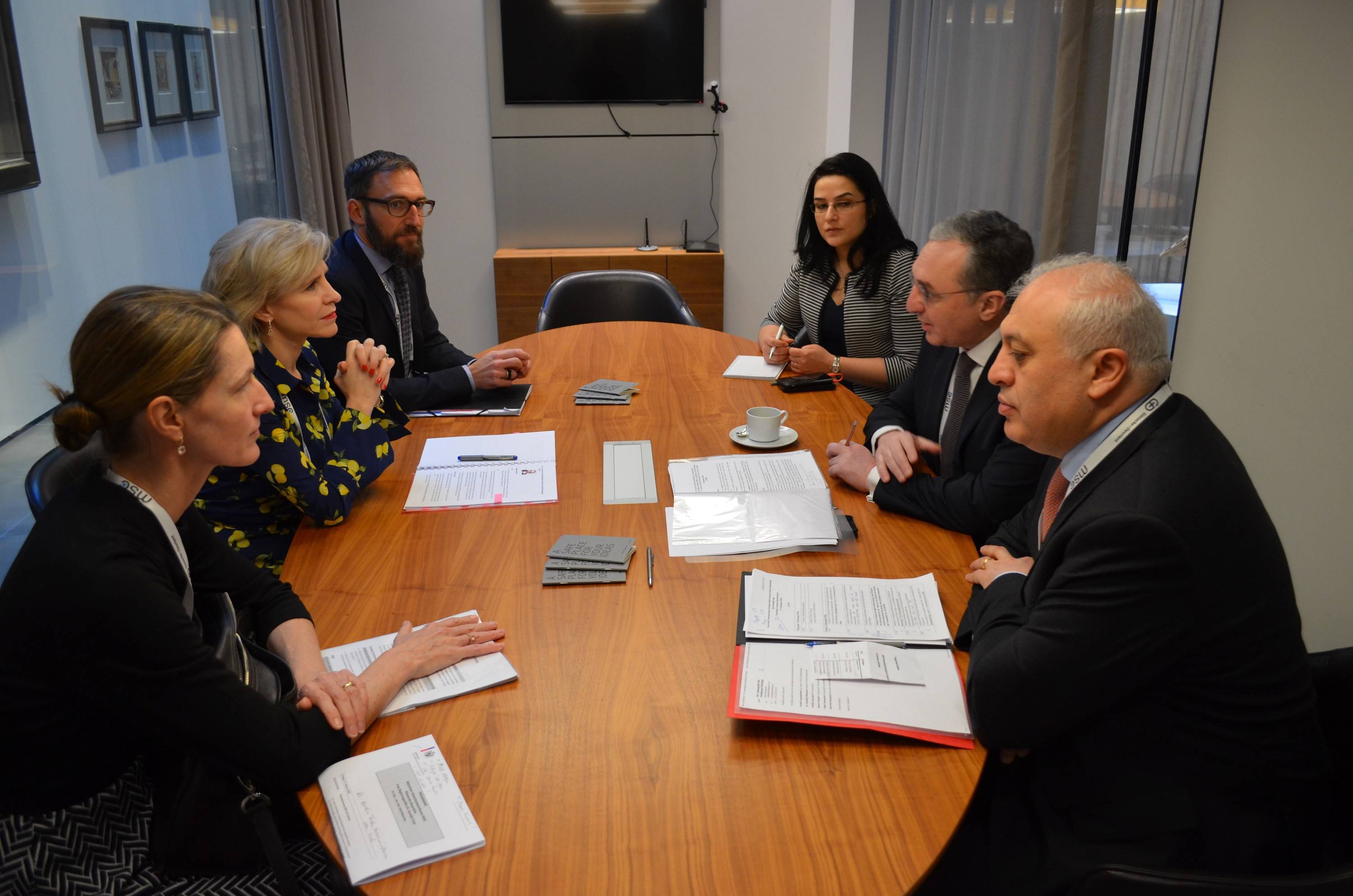 The meeting of Zohrab Mnatsakanyan with Aurelia Frick, the Minister of Foreign Affairs, Education and Culture of Liechtenstein