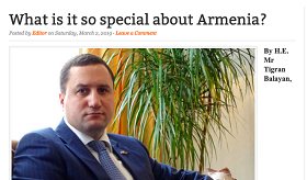 Ինչո՞վ է առանձնահատուկ Հայաստանը. դեսպան Բալայանի հոդվածը Diplomat Magazine-ում