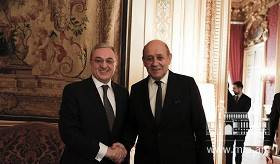 Zohrab Mnatsakanyan's meeting with Jean-Yves Le Drian