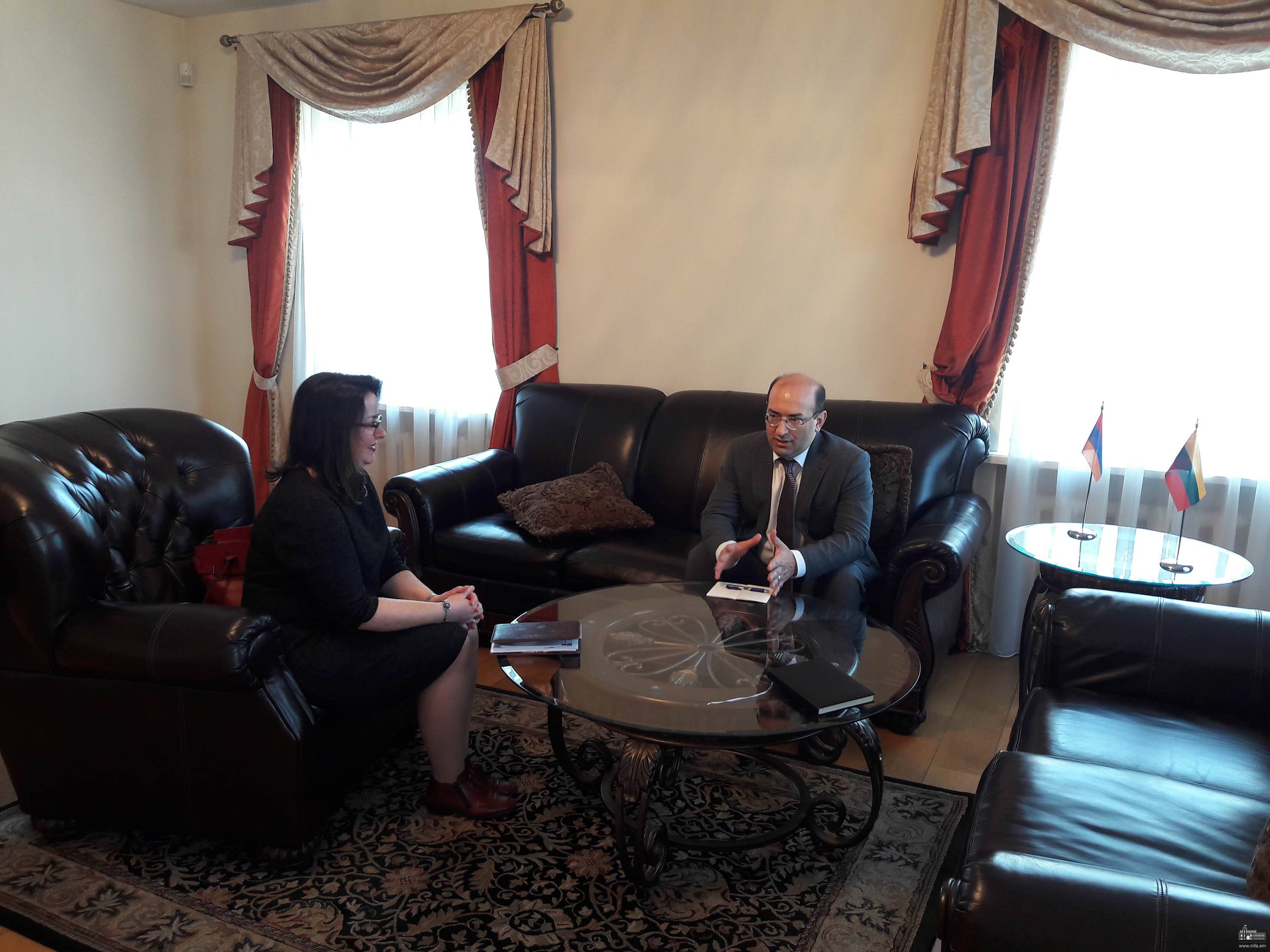 Լիտվայում ՀՀ դեսպանի հանդիպումը Լիտվայի Սեյմասի հայ-լիտվական պատգամավորական բարեկամական խմբի ղեկավարի հետ