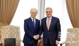 Zohrab Mnatsakanyan meets with Yukiya Amano, the Director General of the International Atomic Energy Agency