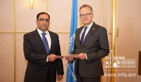 ՀՀ նորանշանակ մշտական ներկայացուցիչն իր հավատարմագրերը հանձնեց Ժնևում ՄԱԿ-ի գրասենյակի գլխավոր տնօրենին