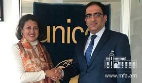 ՀՀ մշտական ներկայացուցչի հանդիպումը ՄԱԿ-ի մանկական հիմնադրամի տարածաշրջանային տնօրենի հետ