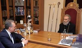 The meeting of Zohrab Mnatsakanyan with the Primate of the Artsakh Diocese of the Armenian Apostolic Church