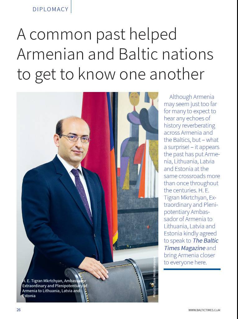 The Baltic Times ամսագրում լույս է տեսել դեսպան Տիգրան Մկրտչյանի հարցազրույցը