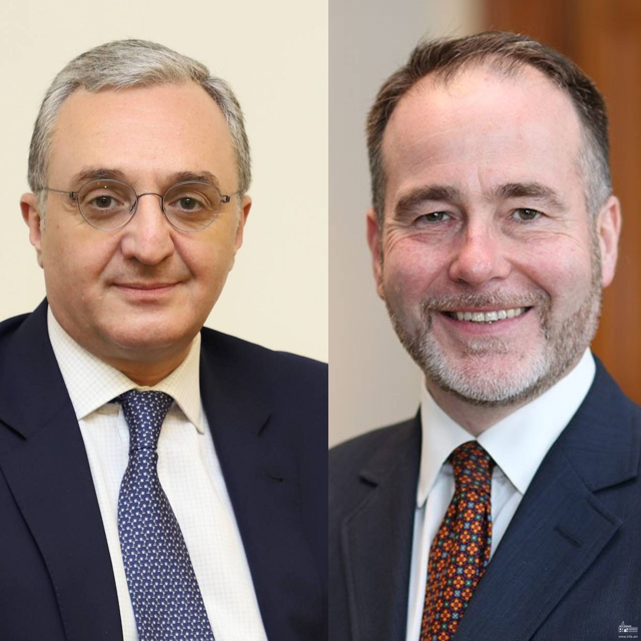 Foreign Minister Zohrab Mnatsakanyan’s phone conversation with Christopher Pincher, the newly appointed UK Minister of State for Europe and the Americas Christopher Pincher.