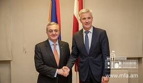 Zohrab Mnatsakanyan met with Artis Pabriks, Deputy Prime Minister and Minister of Defence of Latvia