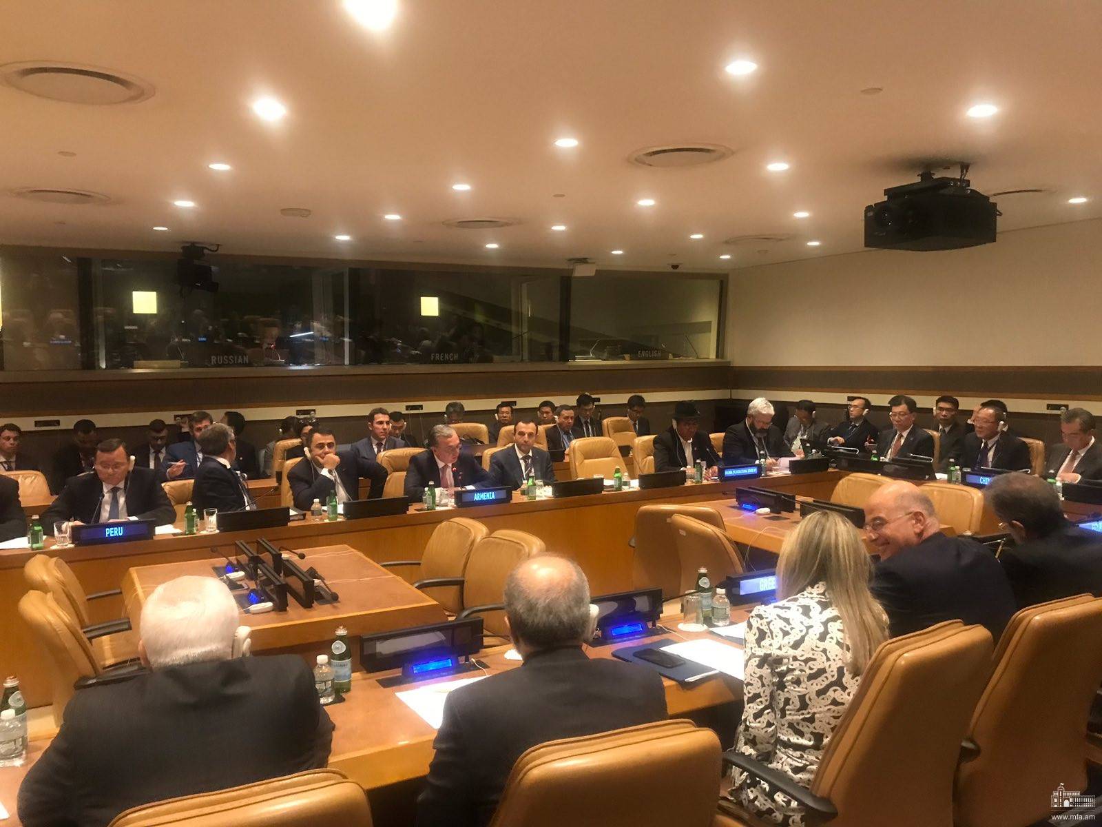 Zohrab Mnatsakanyan attends the Ministerial Meeting of the Ancient Civilizations Forum on the sidelines of the 74th Session of the UN General Assembly