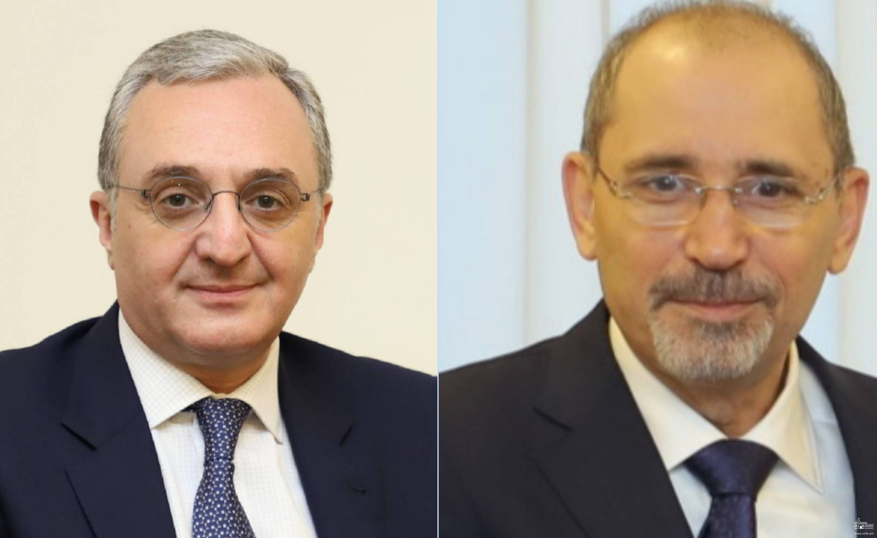 Entretien téléphonique entre le ministre des Affaires étrangères d’Arménie et le ministre des Affaires étrangères et des Expatriés de Jordanie