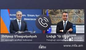 ԱԳ նախարար Զոհրաբ Մնացականյանի հեռախոսազրույցը Իտալիայի արտաքին գործերի և միջազգային համագործակցության նախարար Լուիջի Դի Մայոի հետ