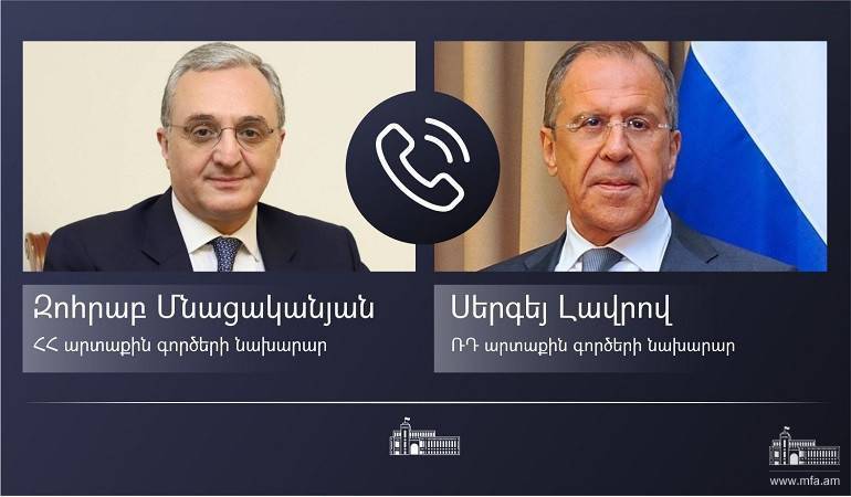 Entretien téléphonique entre le ministre des Affaires étrangères d'Arménie et son homologue russe