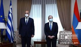 Foreign Minister Zohrab Mnatsakanyan met with the Foreign Minister of Greece Nikos Dendias