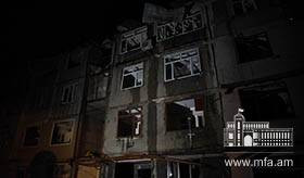 Stepanakert after the adversary's missile strikes / Photo credits: David Ghahramanyan