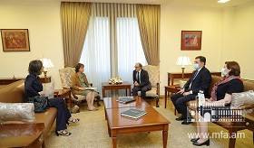 ՀՀ ԱԳ նախարարի պաշտոնակատար Արա Այվազյանի հանդիպումը ՀՀ-ում Եվրոպայի խորհրդի գրասենյակի նորանշանակ ղեկավար Մարտինա Շմիդտի հետ