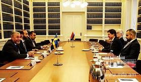 Встреча главы МИД Армении Арарата Мирзояна со спикером Риксдага Швеции Андреасом Норленом
