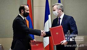 Ararat Mirzoyan et Jean-Baptiste Lemoyne ont signé "La feuille de route de la coopération économique arméno-française"