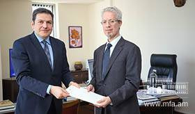 Կիպրոսի Հանրապետության նորանշանակ դեսպանը իր հավատարմագրերի պատճենը հանձնեց ՀՀ ԱԳ նախարարի տեղակալին