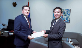 The newly appointed Ambassador of Japan handed over a copy of his credentials to the Deputy Foreign Minister of Armenia