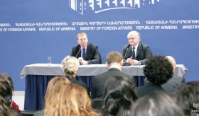 Joint press conference of the Foreign Ministers of Armenia and Latvia