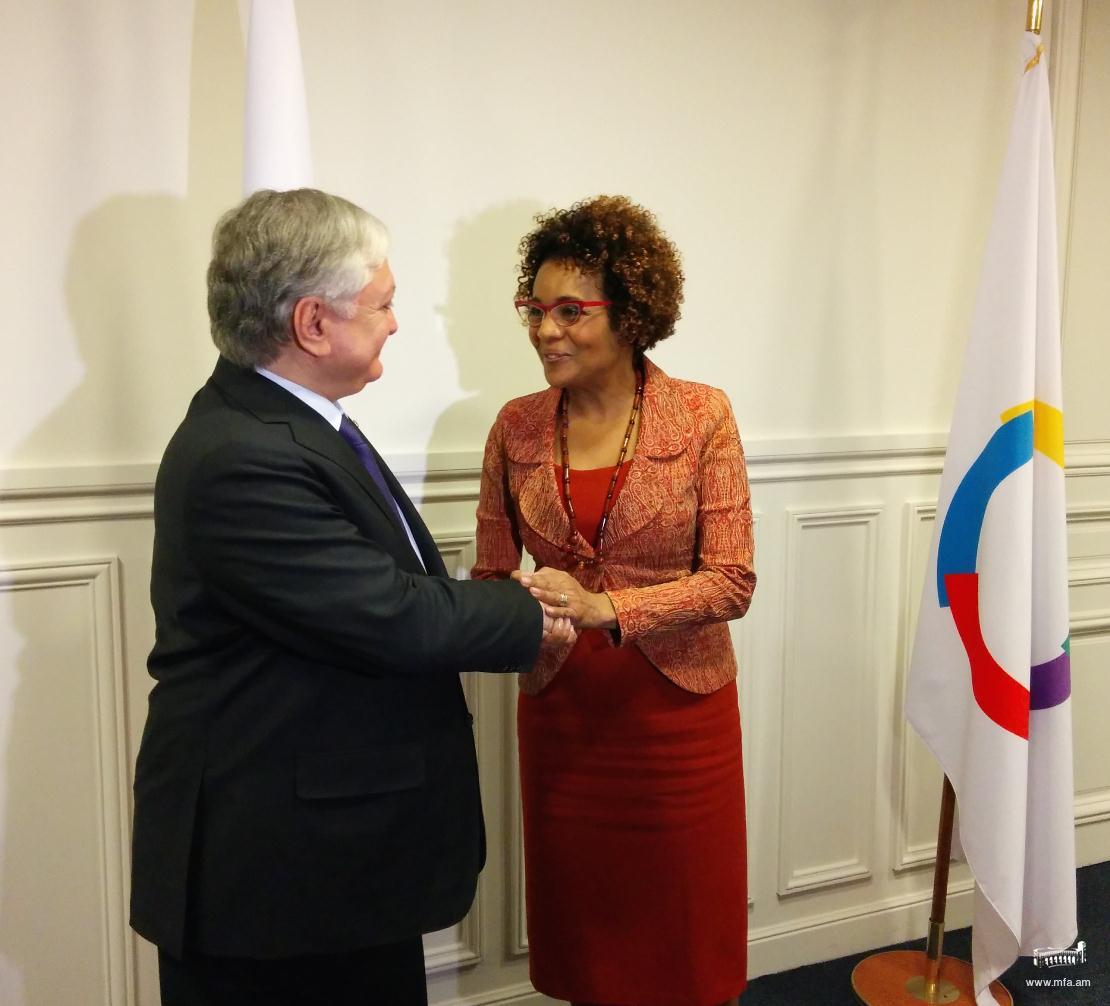 Le Ministre des Affaires étrangères de l’Arménie a rencontré la Secrétaire Générale de la Francophonie