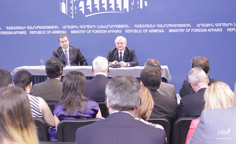 Слово министра ИД Армении и ответы на вопросы в ходе совместной пресс-конференции с действующим председателем ОБСЕ, первым вице-премьером, министром иностранных дел Сербии