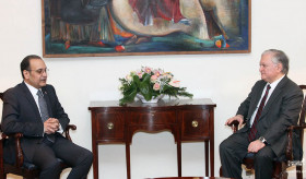 The newly-appointed Ambassador of Egypt presented the copies of his credentials to Edward Nalbandian