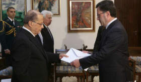 Դեսպան Մկրտչյանն իր հավատարմագրերը հանձնեց Լիբանանի նախագահին