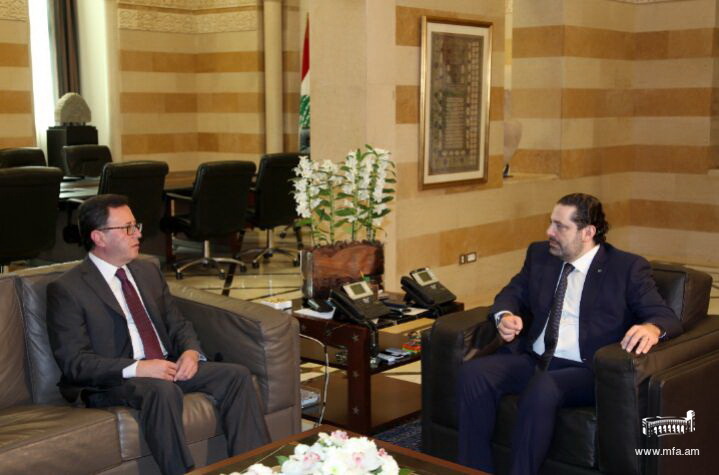 Դեսպան Մկրտչյանի հանդիպումը Լիբանանի վարչապետ Սաադ Հարիրիի հետ