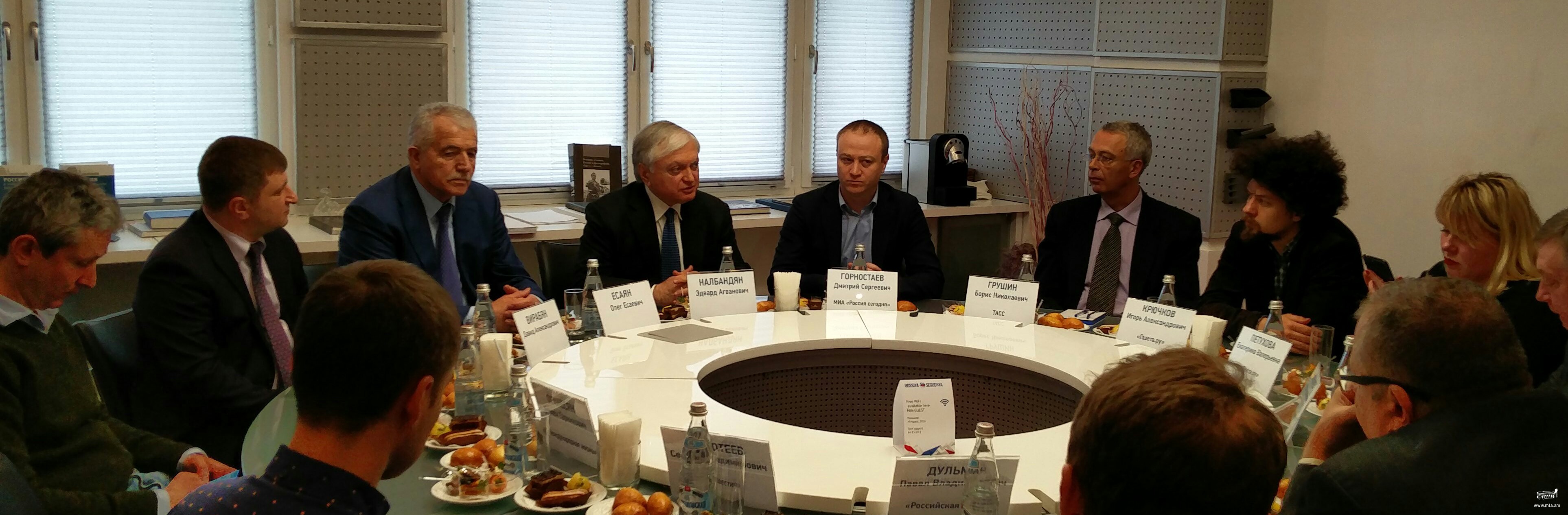 Edward Nalbandian had a meeting with heads of leading Russian media outlets