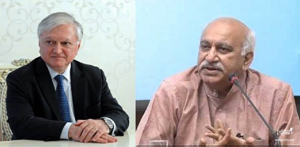 Telephone conversation between the Minister of Foreign Affairs of Armenia and the Minister of State for External Affairs of India