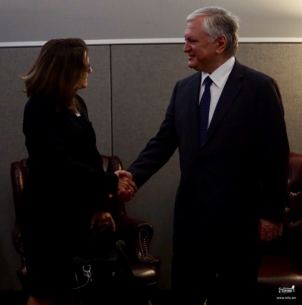 Foreign Minister of Armenia meets Minister of Foreign Affairs of Canada