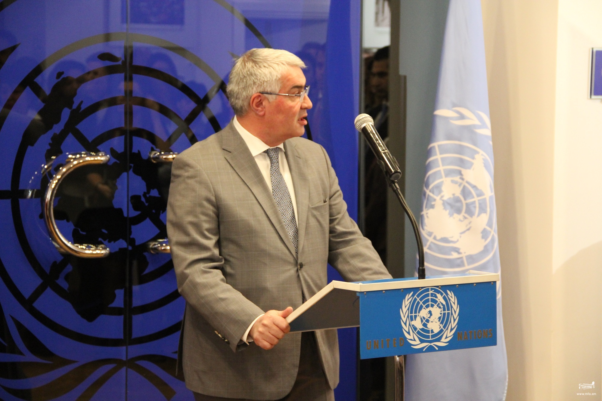 Deputy Foreign Minister Ashot Hovakimyan attended official ceremony of flag raising at UN Armenia Office