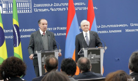 Հայաստանի արտգործնախարար Էդվարդ Նալբանդյանի խոսքը Բրազիլիայի արտաքին հարաբերությունների նախարար Ալոիզիո Նունյես Ֆեռեյրայի հետ բանակցությունների արդյունքներով