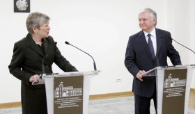 ՀՀ ԱԳ նախարար Էդվարդ Նալբանդյանի խոսքը ՆԱՏՕ-ի Գլխավոր քարտուղարի տեղակալ Ռոուզ Գոթեմյոլլերի հետ ճեպազրույցին