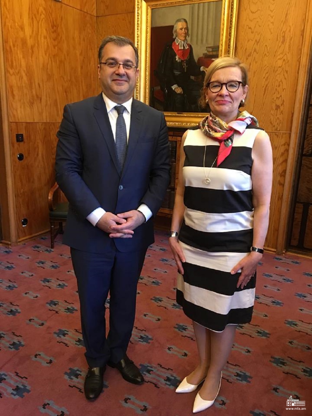 Meeting of Artak Apitonian, Ambassador of Armenia to Sweden and Finland, with the Speaker of Finnish Parliament