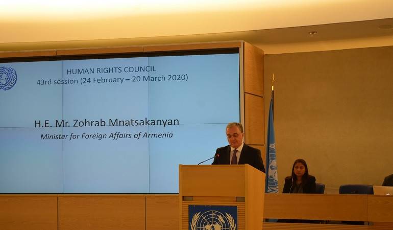 Remarks by Foreign Minister Zohrab Mnatsakanyan at the 43rd Session of the United Nations Human Rights Council