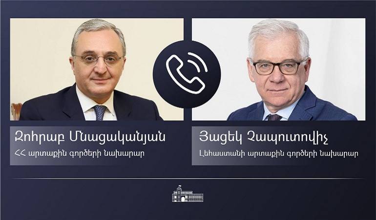 ՀՀ ԱԳ նախարար Զոհրաբ Մնացականյանի հեռախոսազրույցը Լեհաստանի ԱԳ նախարար Յացեկ Չապուտովիչի հետ