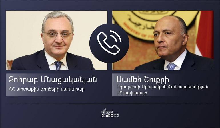 Phone conversation of Foreign Minister Zohrab Mnatsaknayan with Foreign Minister of Egypt Sameh Shoukry