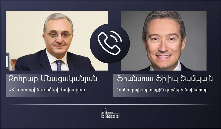Entretien téléphonique entre le ministre des Affaires étrangères d'Arménie et son homologue canadien