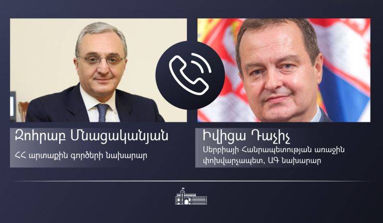 Phone conversation of Foreign Minister Zohrab Mnatsakanyan with the First Deputy Prime Minister and Foreign Minister of Serbia