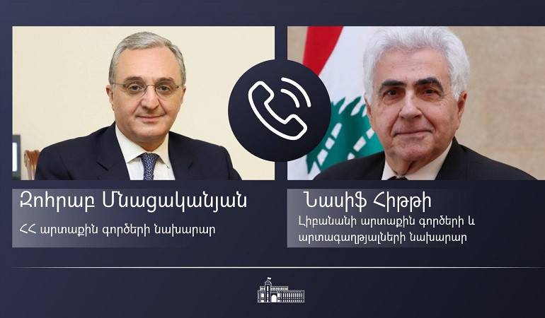 ԱԳ նախարար Զոհրաբ Մնացականյանի հեռախոսազրույցը Լիբանանի արտաքին գործերի և արտագաղթյալների նախարար Նասիֆ Հիթթիի հետ