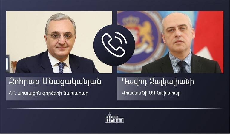 Foreign Minister Zohrab Mnatsakanyan held a phone call with Foreign Minister of Georgia David Zalkaliani