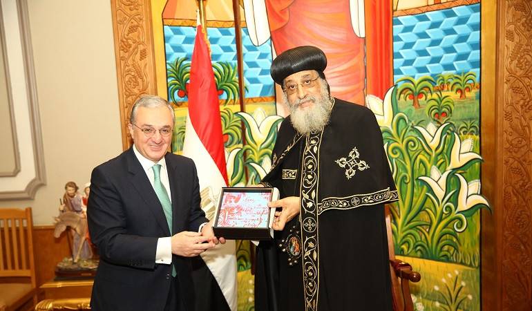 Meeting of Zohrab Mnatsaknayan and the Pope of the Coptic Orthodox Church of Alexandria