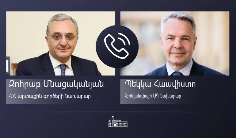 ԱԳ նախարար Զոհրաբ Մնացականյանի հեռախոսազրույցը Ֆինլանդիայի ԱԳ նախարար Պեկկա Հաավիստոյի հետ